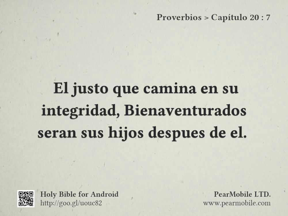 Proverbios, Capítulo 20:7